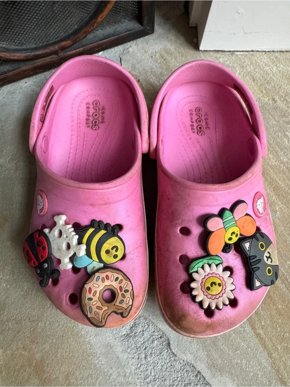 Crocs with Charms Girls Pink 10C